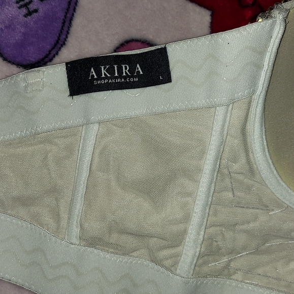 White Rhinestone Corset Bustier Top - Picture 13 of 15